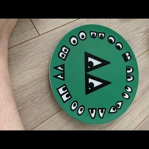 Ikea Green & White 11” Plate Made in Poland